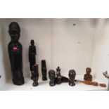 Collection of African Hardwood carved Busts and figures. 48 - 11cm