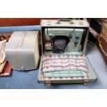 Cased Husqvarna Viking Sewing machine with Pedal and a cased Braun Projector