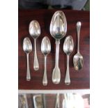 Collection of assorted 19thC and later Silver Teaspoons and a table spoon 100g total weight