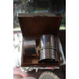 Silver Cigarette box with Cedar lining and 3 Silver Napkin rings Birmingham 1912