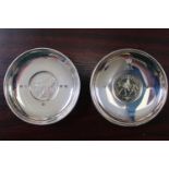 1952-2002 Silver Five Pound Coin Dish and another Silver £2 Dish 135g total weight