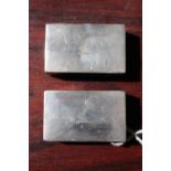 Pair of Silver Matchbox cases with engraved detail by Asprey of London 1949. 32g total weight