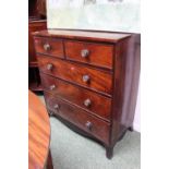 Georgian Mahogany chest of 2 over 3 drawers with brass handles and bracket feet