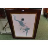 Art Deco Black Thunder by Paul Colin Lithograph in mount and frame