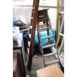 2 Wooden Folding ladders