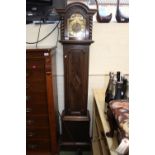 Oak cased Grandmother clock with Brass Roman numeral dial
