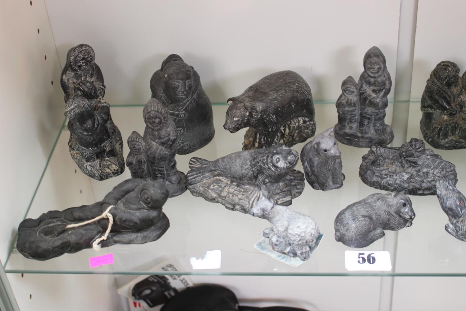 Large Collection of Canadian The Wolf Sculptures inc Inuits, Beaver, Seals etc - Image 2 of 3