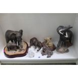Collection of Elephant figures inc Franklin Mint Rulers of the African Planes