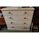 Victorian Painted Pine chest of 2 over 3 drawers with turned handles