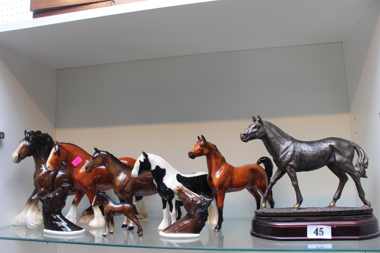 Collection of Beswick and other Ceramics horse figures (9)