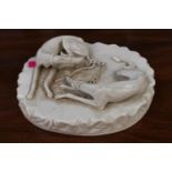Minton blanc de chine figural group of Greyhounds on naturalistic base