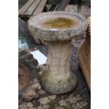 Concrete Bird Bath with figural base