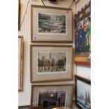 Three framed LS Lowry Prints - "Coming Home form the Mill" (46cm by 38cm); Street Scene (