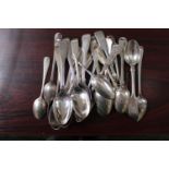 Large collection of assorted 19thC and Later Silver Teaspoons 450g total weight