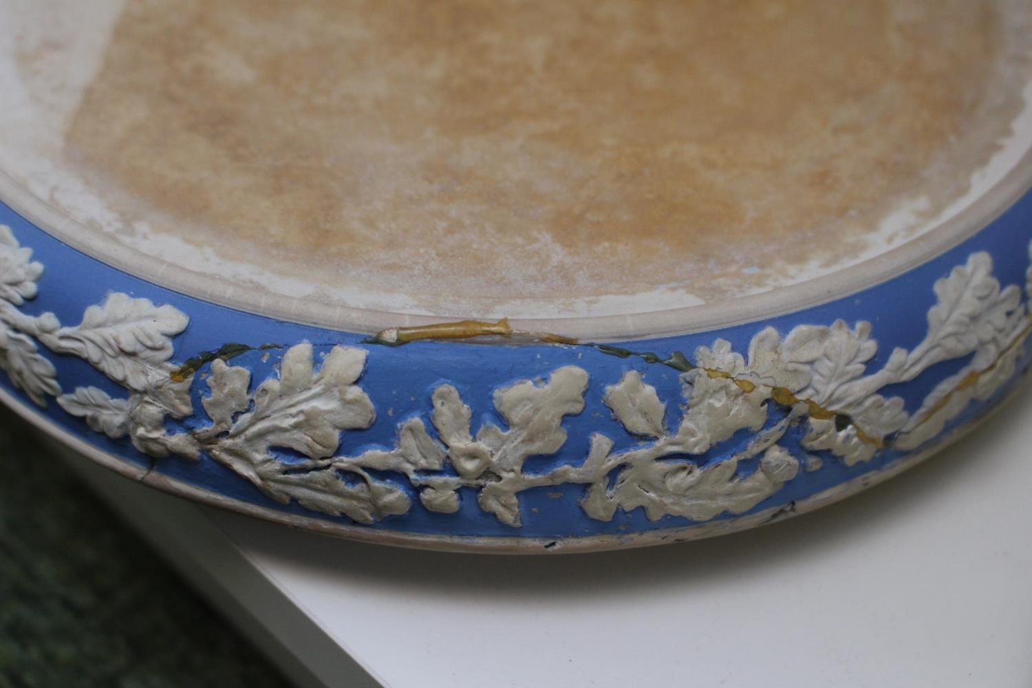Large 19thC Jasperware lidded Cheese cover with matching base and a Similar dish - Image 3 of 7