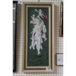 Karl Ens Jasperware style Bisque plaque of Semi Nude and Putti