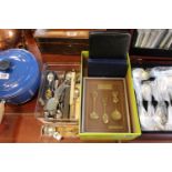 Collection of assorted Silver plated and Silver Spoons and a Cased set of Silver plated spoons