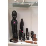 Collection of African Carved Busts and Figures