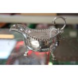 Victorian SIlver Cream boat with pinched rim by Daniel John Wellby Ltd London 1893 125g total weight