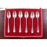 Cased Set of 6 Silver by George Tarratt of Leicester Spoons sated 1952 from All Six Assay Offices