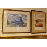 Mallard The Record Breaker and 'Turning on the Headland' framed print