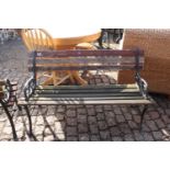 Metal ended slatted Bench