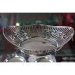 Good quality Dutch Silver Oval Basket with pierced sides and Lion mark 120g total weight