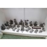 Collection of Pewter figures and vehicles