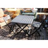 Plastic folding table and a Pair of folding chairs