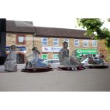 3 Large Lladro figures on wooden plinths and another Spanish figure