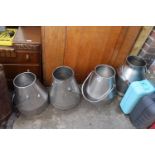 Collection of 4 Galvanised Milk Churns / Pails
