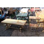 Marble topped table with under tier and a Marble topped coffee table