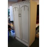 White Jarman & Platt Wardrobe with applied scroll detail