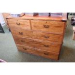 19thC Campaign Military Chest of 2 over 3 drawers with brass handles and fittings 110cm in Width