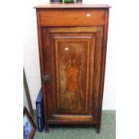 Edwardian Inlaid Hall cabinet with panel door over straight supports