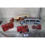 Collection of Dinky & Corgi models inc. Car Transporter, Circus Animal Cage etc