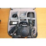 Voigtlander VSL 3-E in travel case with a Tamron SP 35-210mm Lens and accessories