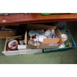 3 Boxes of assorted Pottery and ceramics inc. Poole, KPM etc
