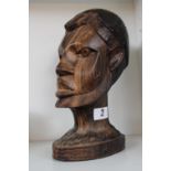 Large African Carved bust 27cm in Height