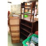 Oak 1920s Bookcase, table top bookcase and a narrow bookcase