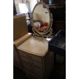 Shabby Chic mirror backed narrow chest