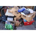 Collection of assorted House clearance items inc Brass Fire Guard, Black & Decker Drill etc