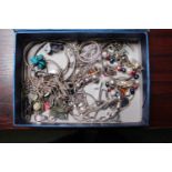 Collection of assorted Silver Jewellery inc. ID Bracelet, Pearl Bracelet, Pendants etc 220g total