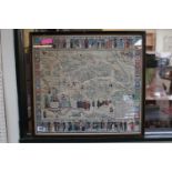 Framed Map of Oxford by Cicely Peele