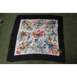 Gucci Snake, Butterfly and Flora decorated Silk Scarf with original label and Sales Memo