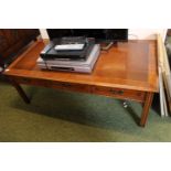 Modern Inlaid Rectangular coffee table on straight supports