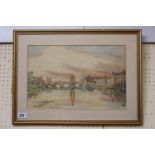 G Baird Fraser watercolour of St Ives Bridge signed to bottom right