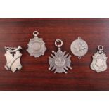 Collection of assorted Silver Fobs and a Silver St Christopher Badge
