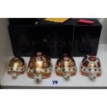 Collection of 4 Royal Crown Derby paperweights to include 3 Tortoises and a Turtle with Gold