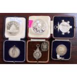 Collection of assorted Silver Sporting and RAF Medals and medallions